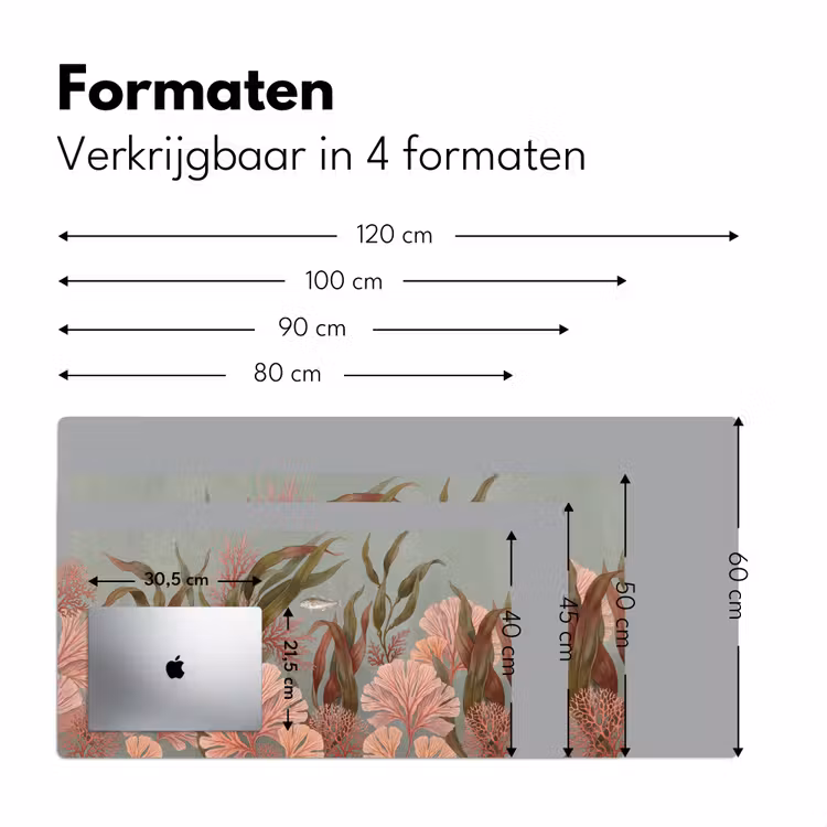 Onderwater - Planten - Vis - Vintage - Groen Muismat XXL klein -sfeer5