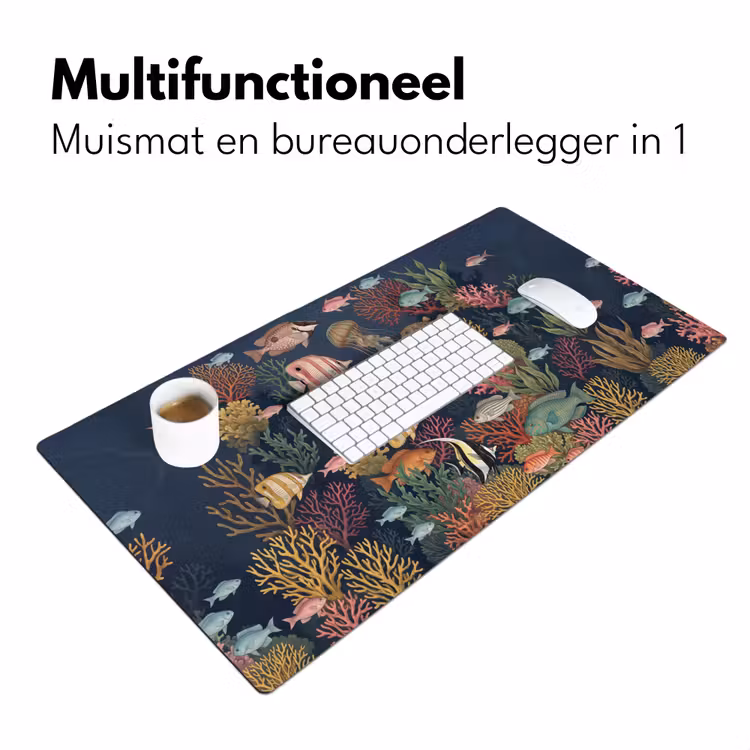 Onderwaterwereld - Vissen - Koraal - Illustratie - Kleurrijk Muismat XXL klein -sfeer4