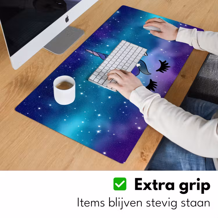 Eenhoorn - Sterrenhemel - Ster - Blauw Muismat XXL klein -sfeer3