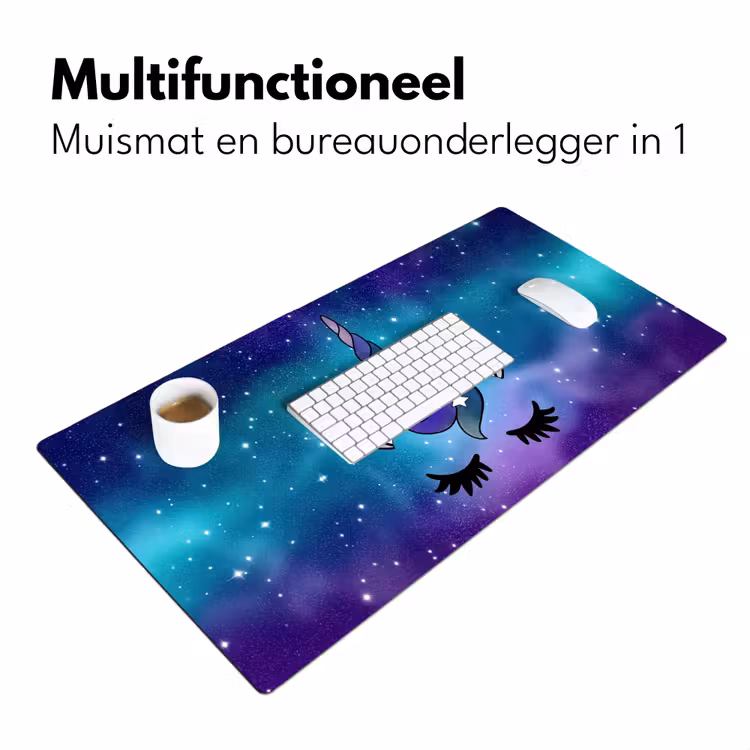 Eenhoorn - Sterrenhemel - Ster - Blauw Muismat XXL klein -sfeer4