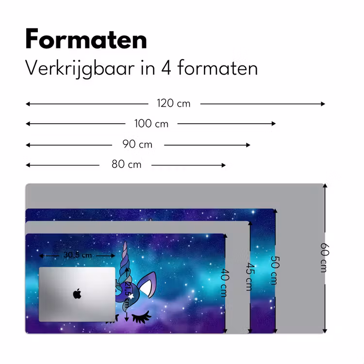 Eenhoorn - Sterrenhemel - Ster - Blauw Muismat XXL klein -sfeer5