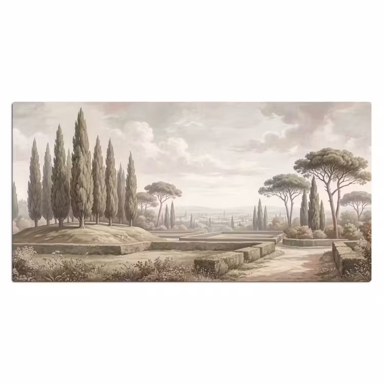 Vallei - Tuin - Natuur - Groen Muismat XXL klein -3d_leeg