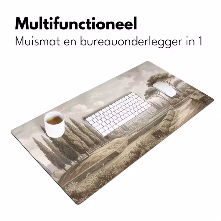 Vallei - Tuin - Natuur - Groen Muismat XXL klein -sfeer4