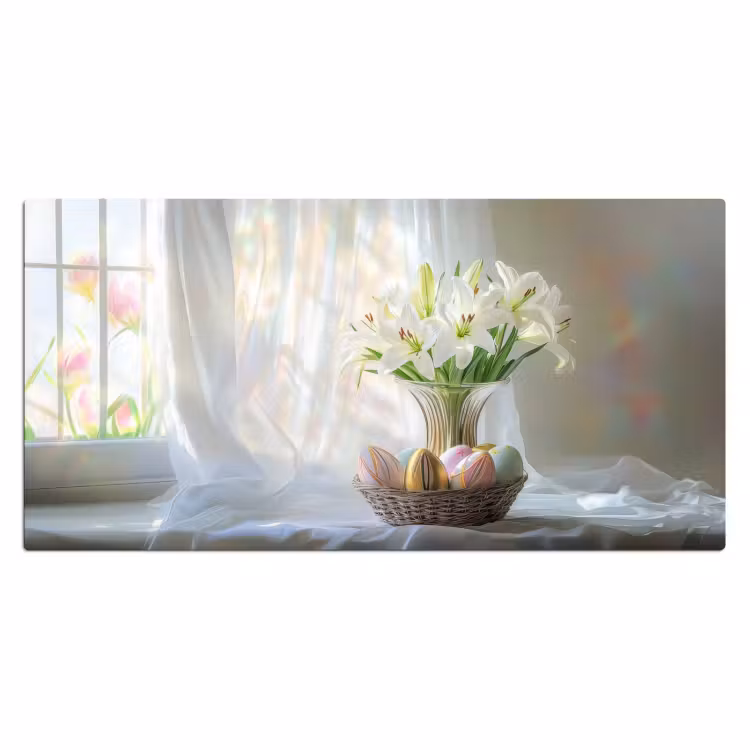 Vaas - Eieren - Bloemen Muismat XXL klein -3d_leeg