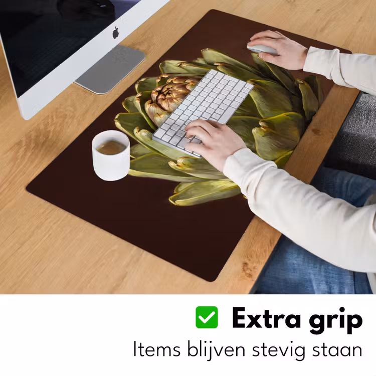 Desk Mat - Vegetable - Artichoke - Green - Groente - Artisjok - Groen Muismat XXL klein