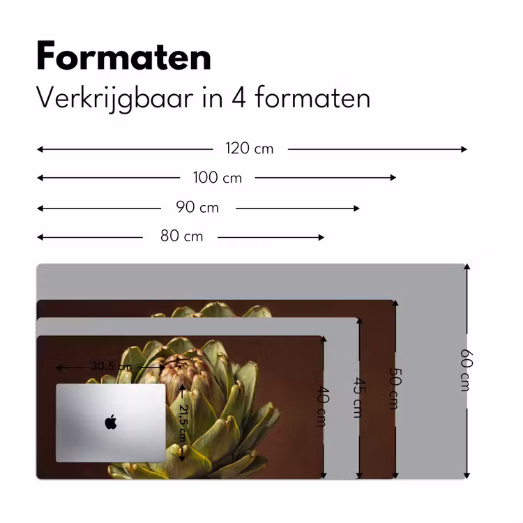 Desk Mat - Vegetable - Artichoke - Green - Groente - Artisjok - Groen Muismat XXL klein