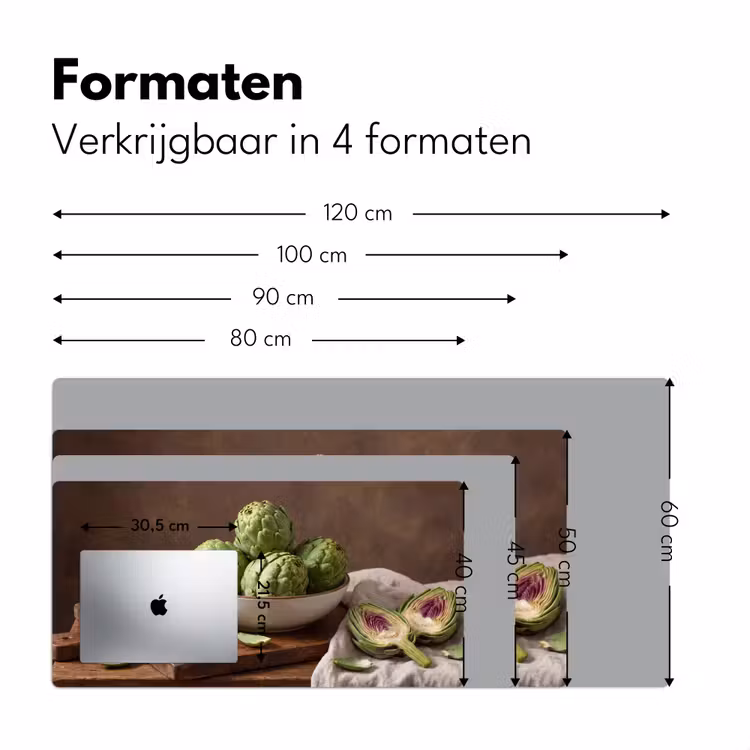 Desk Mat - Vegetables - Artichoke - Kitchen - Groenten - Artisjok - Keuken Muismat XXL klein