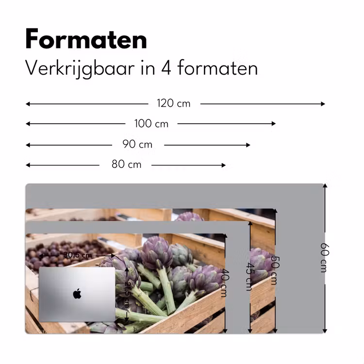 Desk Mat - Vegetables - Market - Fresh - Groenten - Markt - Vers Muismat XXL klein
