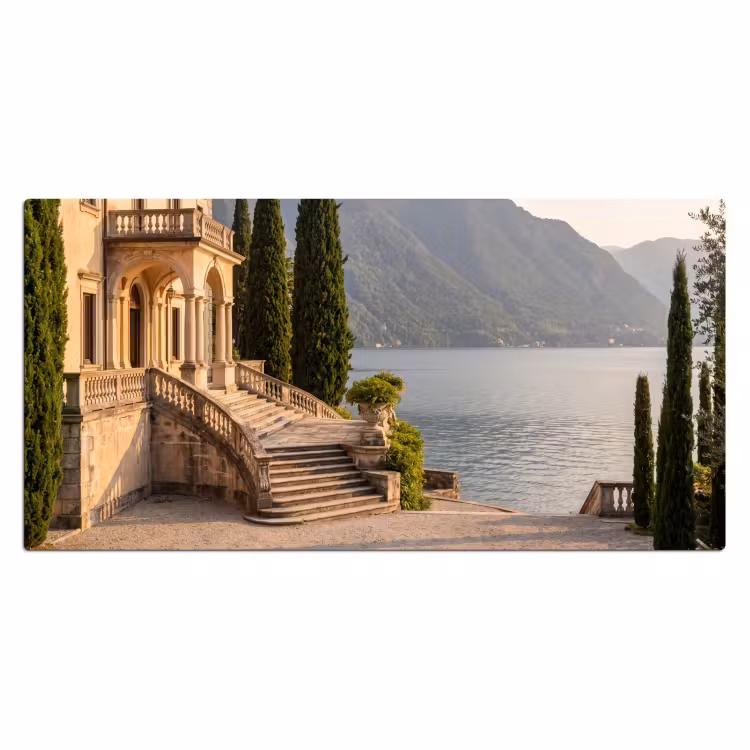 Desk Mat - Villa - Water - Stairs - Villa - water -trappen Muismat XXL klein