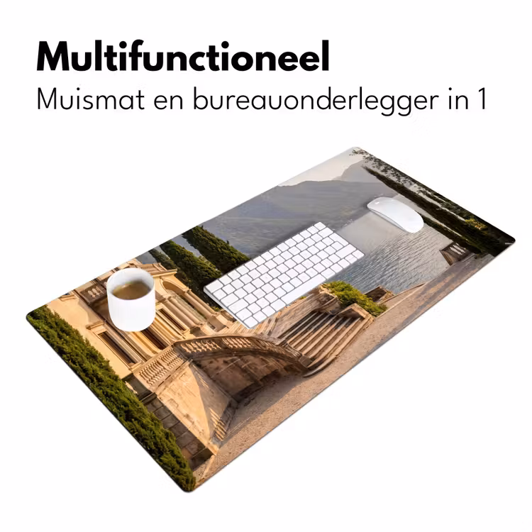 Desk Mat - Villa - Water - Stairs - Villa - water -trappen Muismat XXL klein