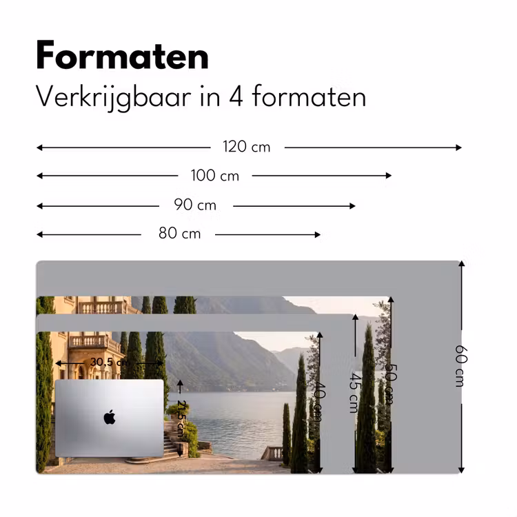 Desk Mat - Villa - Water - Stairs - Villa - water -trappen Muismat XXL klein