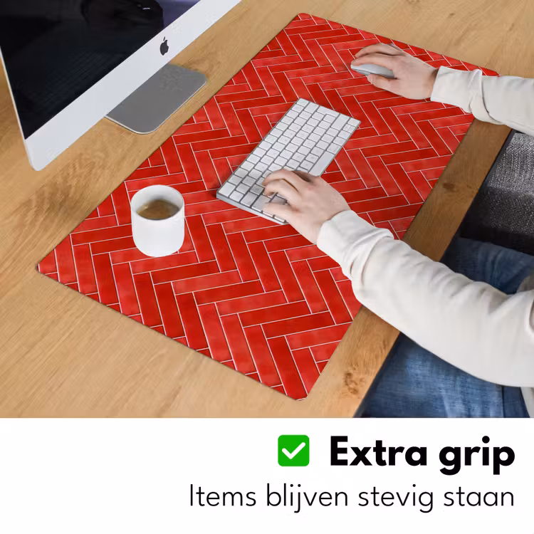 Visgraat - Tegel - Rood Muismat XXL klein 681 -sfeer3