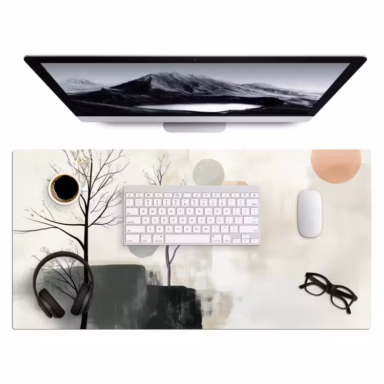 Wabi sabi - Beige - Plant Muismat XXL klein -3d