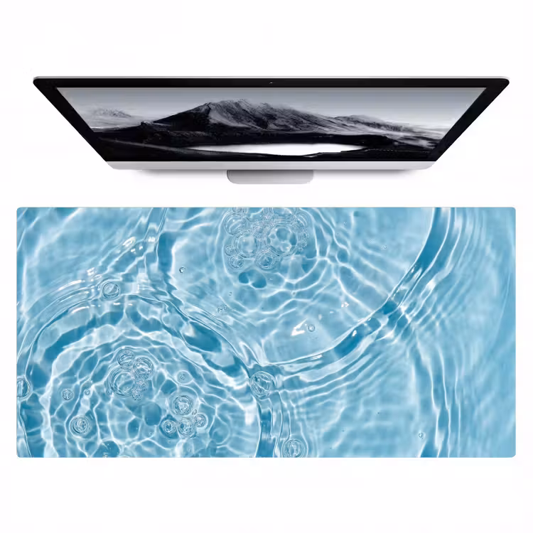 Water - Blauw - bubbels Muismat XXL klein -zzz3d
