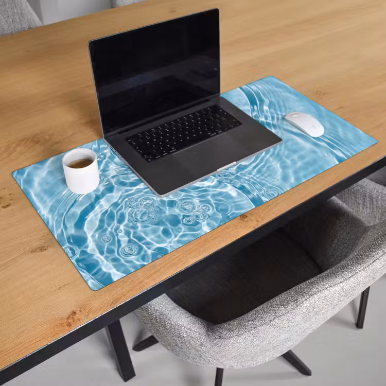 Water - Blauw - bubbels Muismat XXL klein -sfeer1