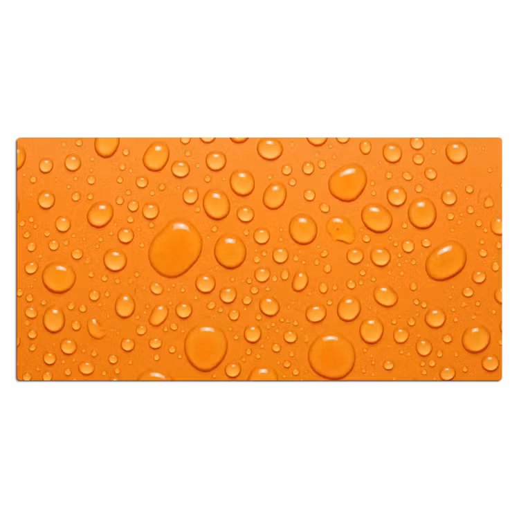 Water - Druppels - Oranje Muismat XXL klein -3d_leeg