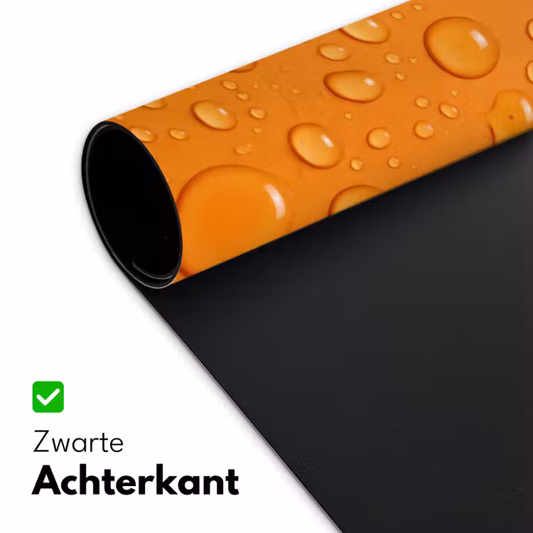 Water - Druppels - Oranje Muismat XXL klein -sfeer2