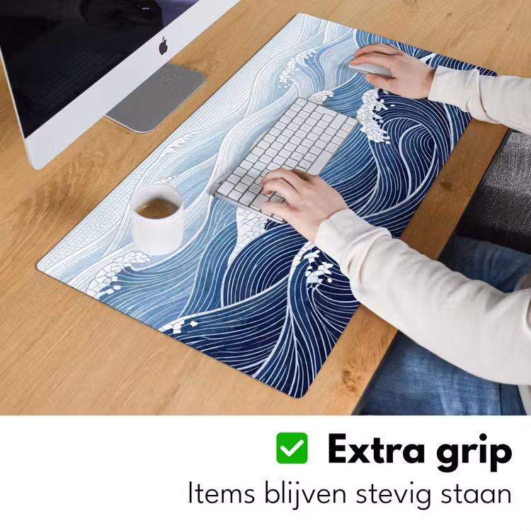 Water - Mozaïek - Landschap - Modern - Blauw Muismat XXL klein -sfeer3