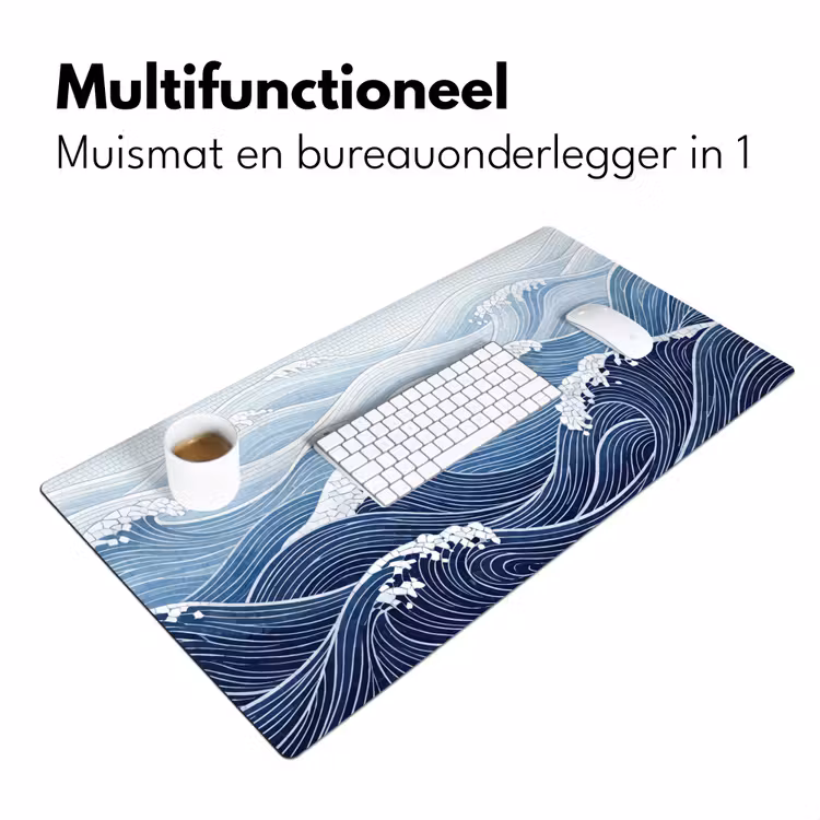 Water - Mozaïek - Landschap - Modern - Blauw Muismat XXL klein -sfeer4