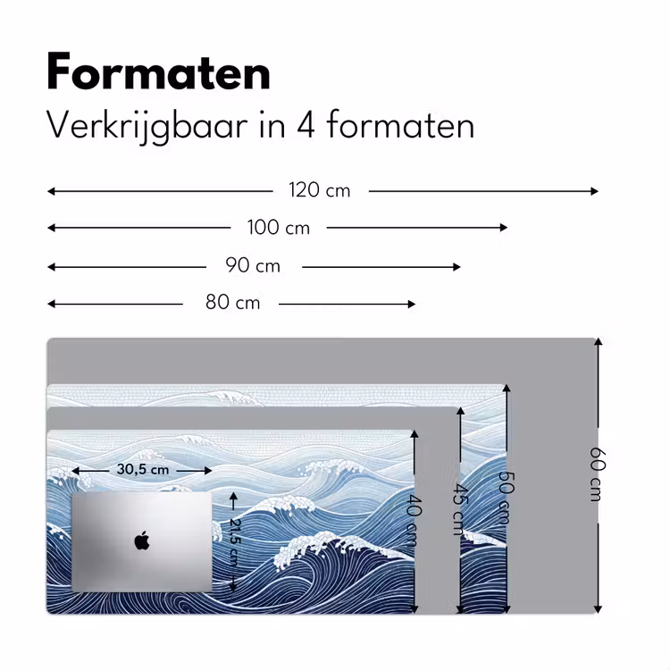 Water - Mozaïek - Landschap - Modern - Blauw Muismat XXL klein -sfeer5