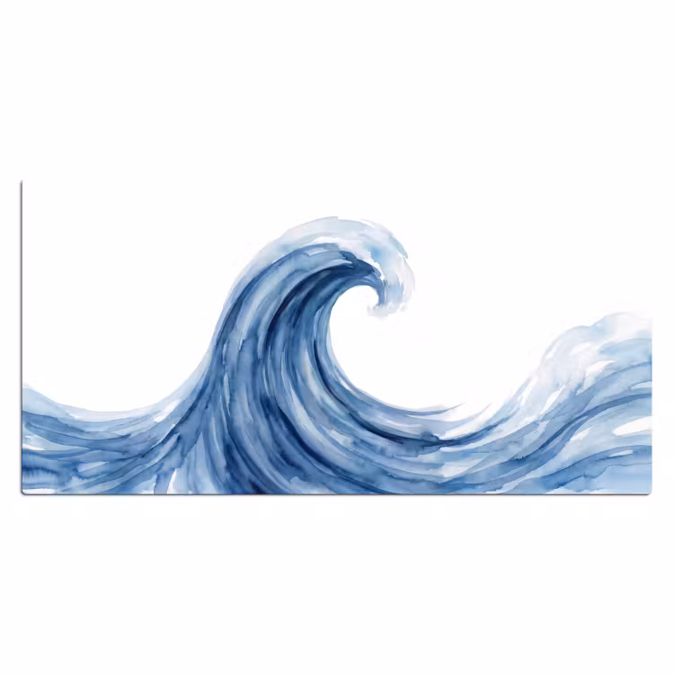 Water - Beweging - Natuur - Modern - Blauw Muismat XXL klein -3d_leeg