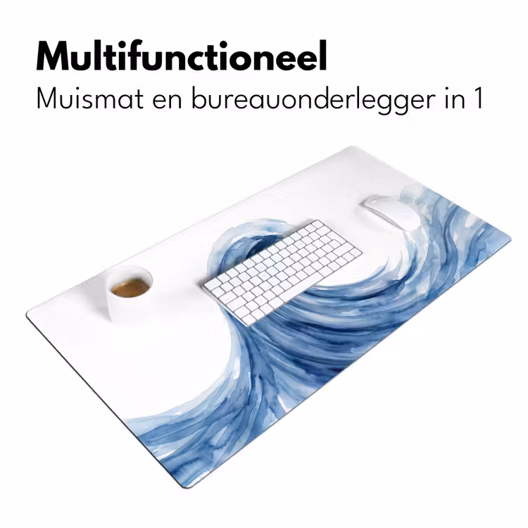 Water - Beweging - Natuur - Modern - Blauw Muismat XXL klein -sfeer4