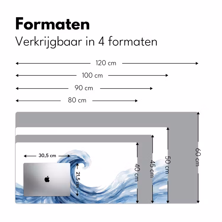 Water - Beweging - Natuur - Modern - Blauw Muismat XXL klein -sfeer5