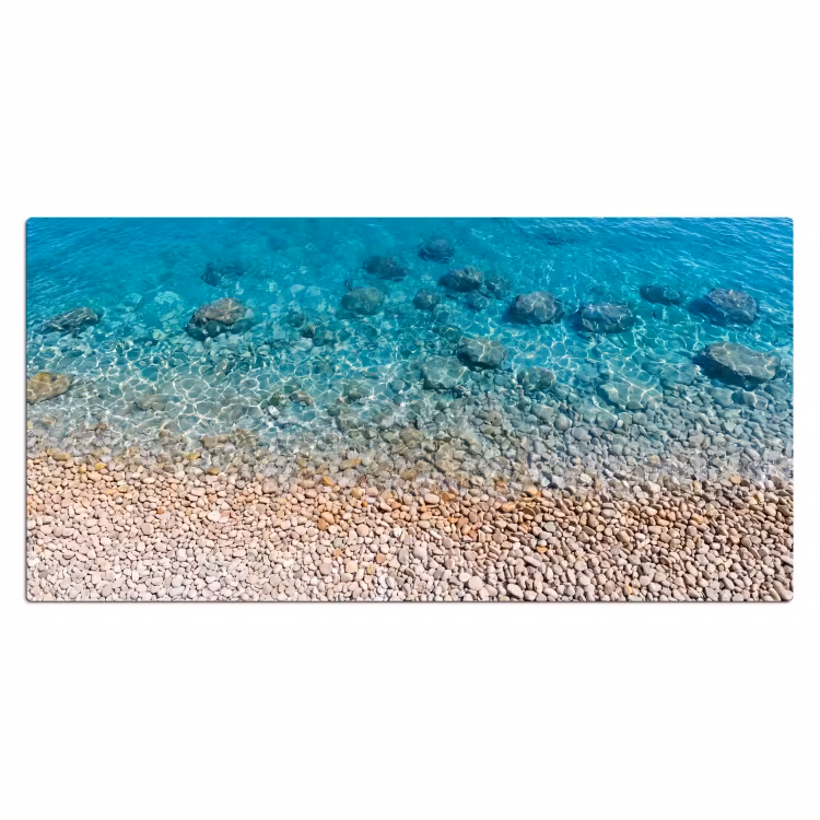Water - Kiezels - Natuur - Levendig - Turkoois Muismat XXL klein -3d_leeg