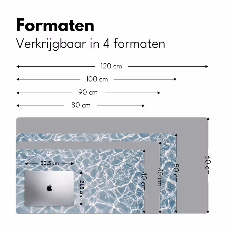 Water - Reflectie - Zonlicht Muismat XXL klein -sfeer5