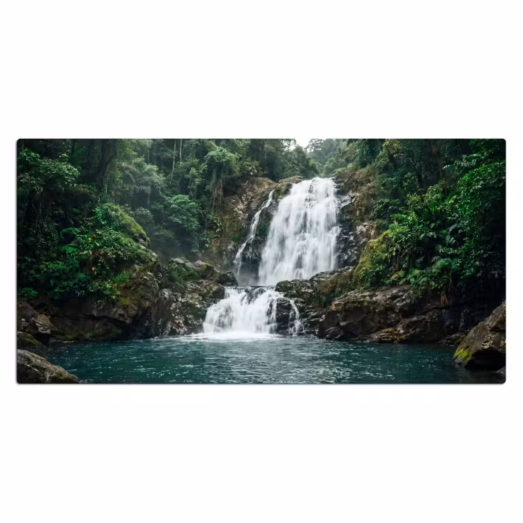 Waterfall - Forest - Nature - Greenkhgyguyg Muismat XXL klein -3d_leeg