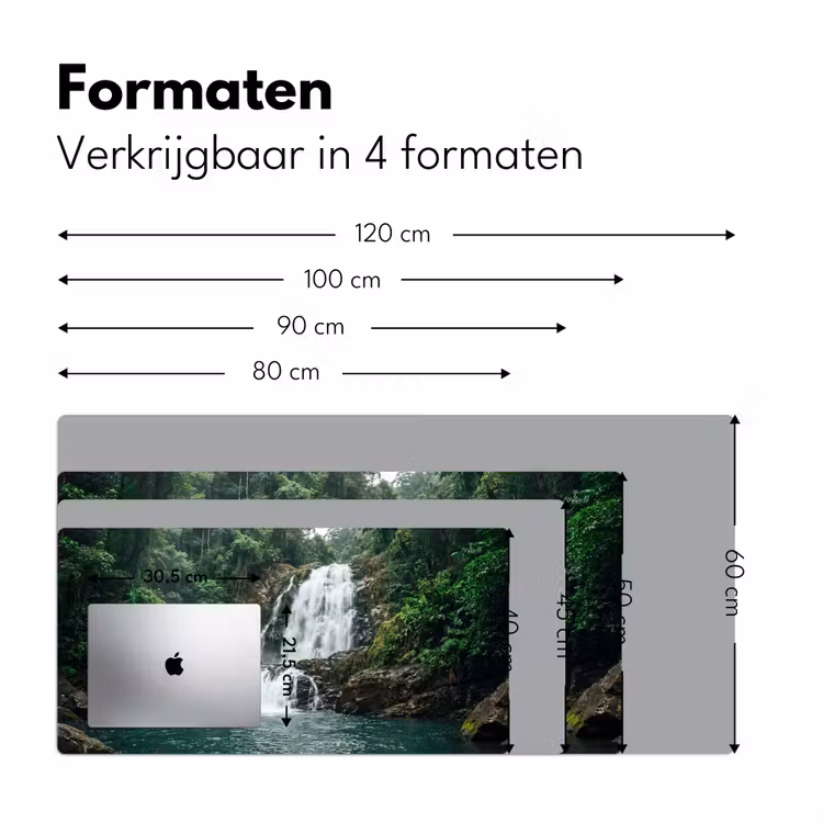 Waterfall - Forest - Nature - Greenkhgyguyg Muismat XXL klein -sfeer5