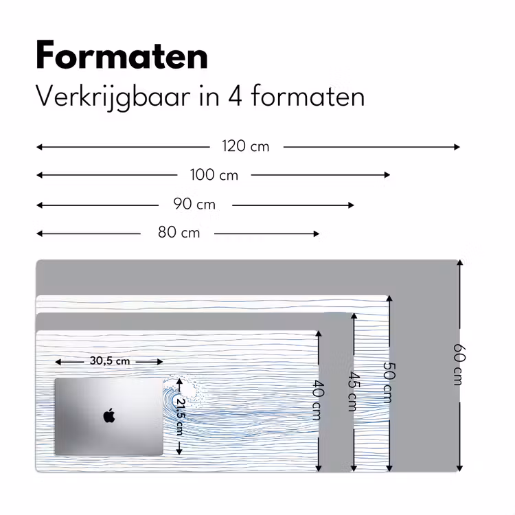Golf - Brekende - Natuur - Minimalistisch - Blauw Muismat XXL klein -sfeer5