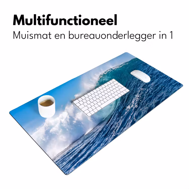 Golf - Oceaan - Water - Dynamisch - Blauw Muismat XXL klein -sfeer4