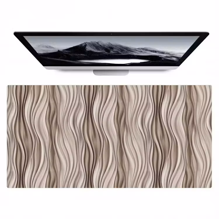Golven - 3D - Crème Muismat XXL klein 681 -zzz3d