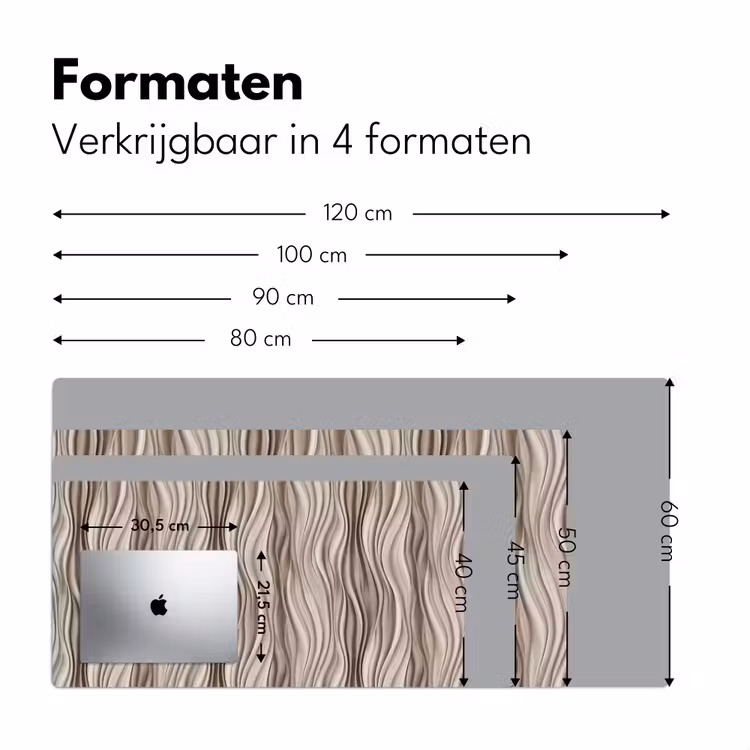 Golven - 3D - Crème Muismat XXL klein 681 -sfeer5