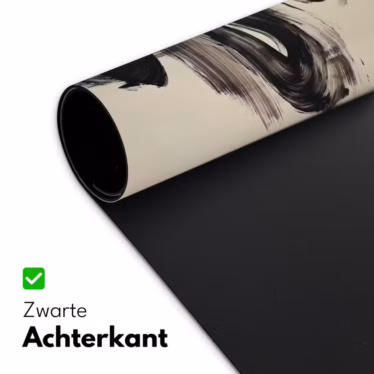 Golven - Penseelstreken - Beige - Minimalistisch Muismat XXL klein -sfeer2