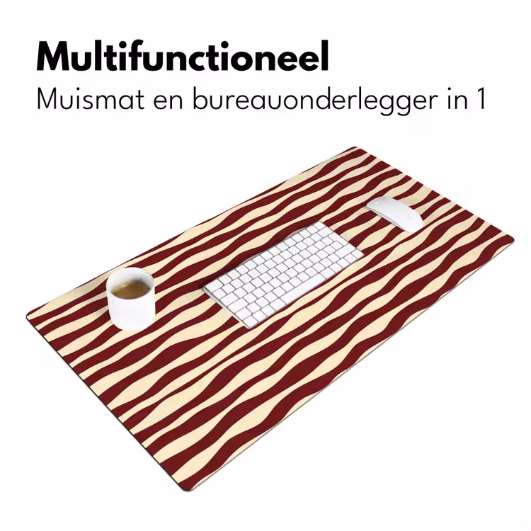 Golven - Rood - Patroon - Crème Muismat XXL klein 681 -sfeer4