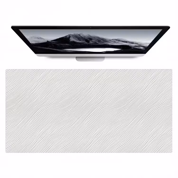 Golven - Ribbels - Wit Muismat XXL klein 681 -zzz3d