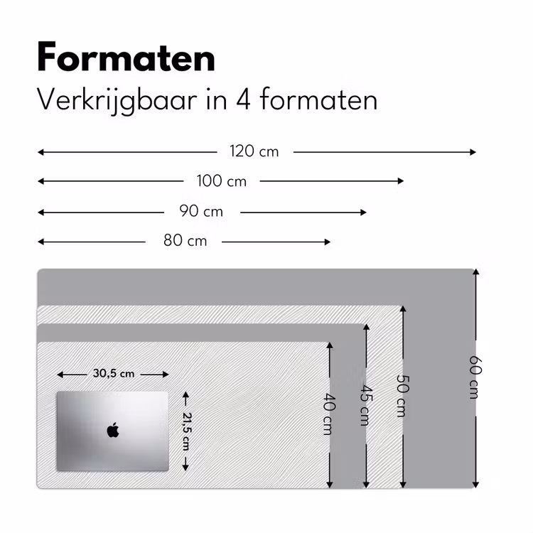 Golven - Ribbels - Wit Muismat XXL klein 681 -sfeer5