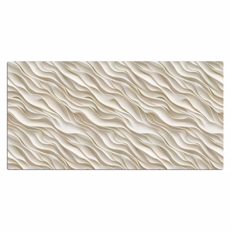 Golven - Wit - Minimalistisch Muismat XXL klein 681 -3d_leeg