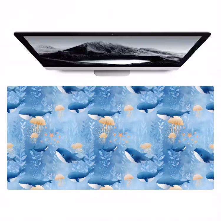 Walvissen - Oceaan - Blauw Muismat XXL klein 681 -zzz3d