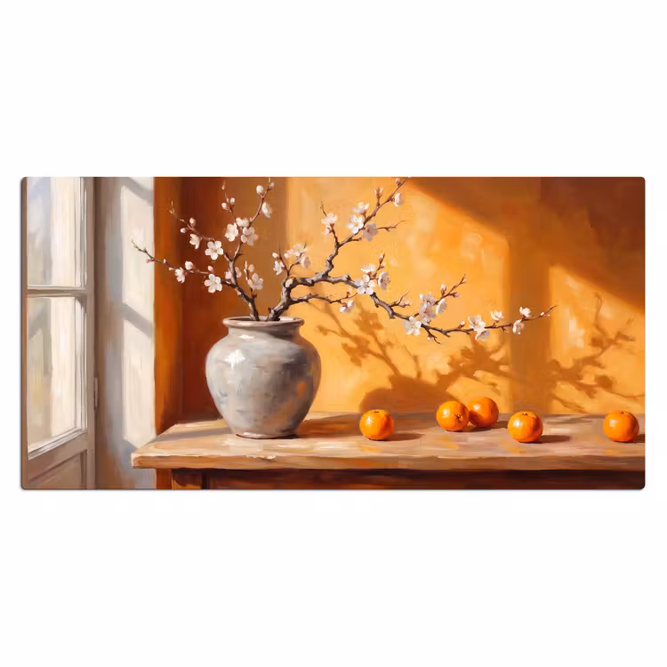 Desk Mat - White Flowers - Still Life - Witte bloemen - Stilleven Muismat XXL klein