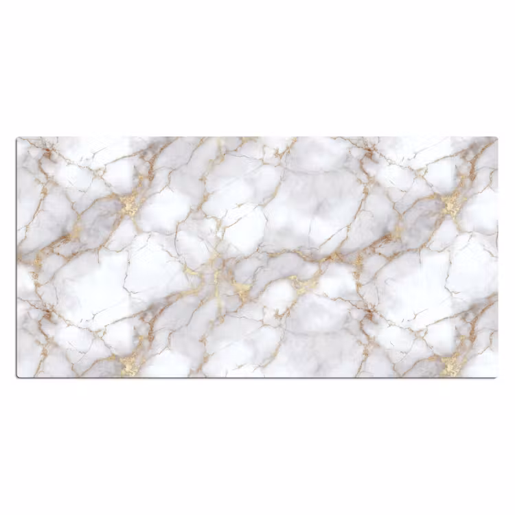 Wit - Goud - Marmer - Grijs Muismat XXL klein 681 -3d_leeg