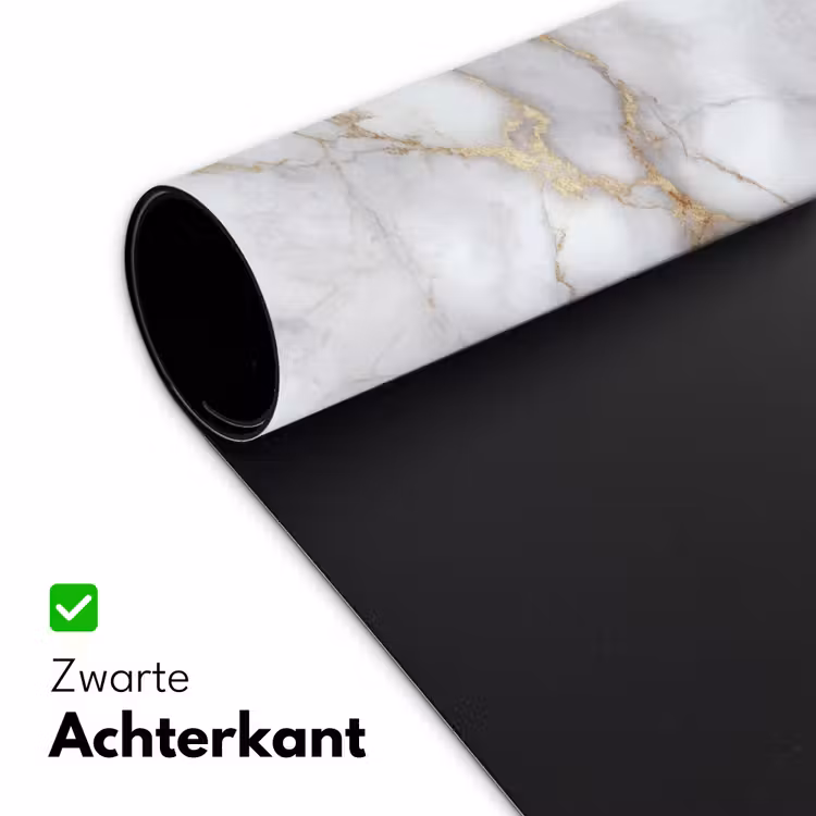 Wit - Goud - Marmer - Grijs Muismat XXL klein 681 -sfeer2