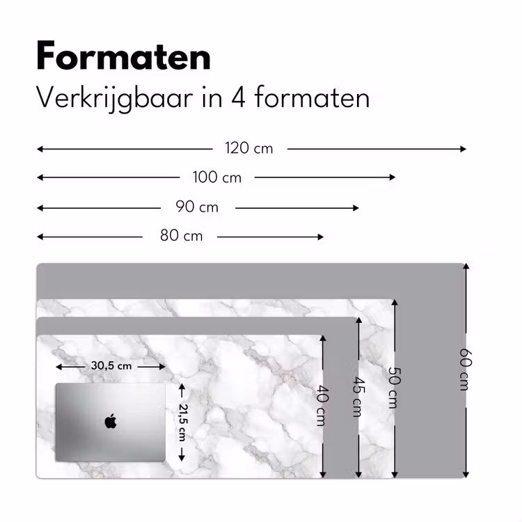 Wit - Marmer - Bruin Muismat XXL klein 681 -sfeer5