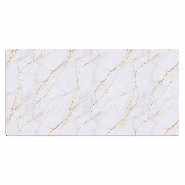 Wit - Marmer - Goud - Luxueus Muismat XXL klein 681 -3d_leeg