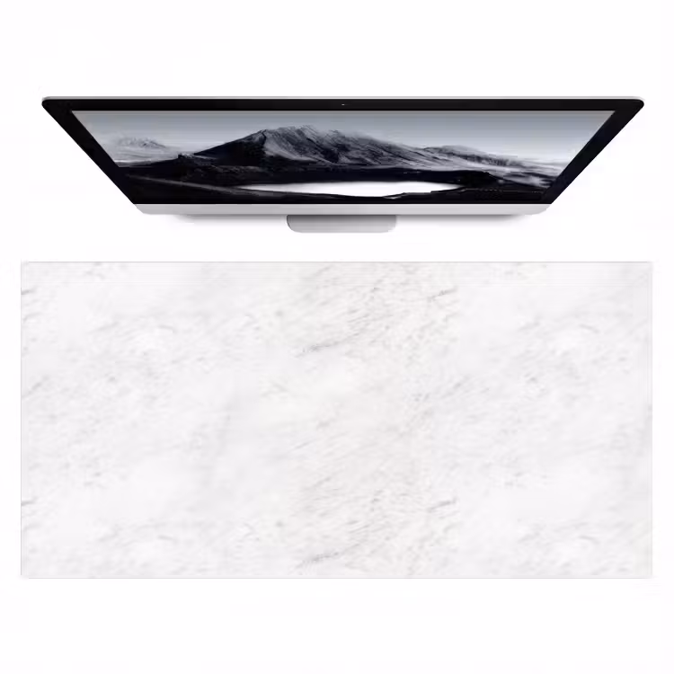Wit - Marmer - Grijze aders Muismat XXL klein 681 -zzz3d