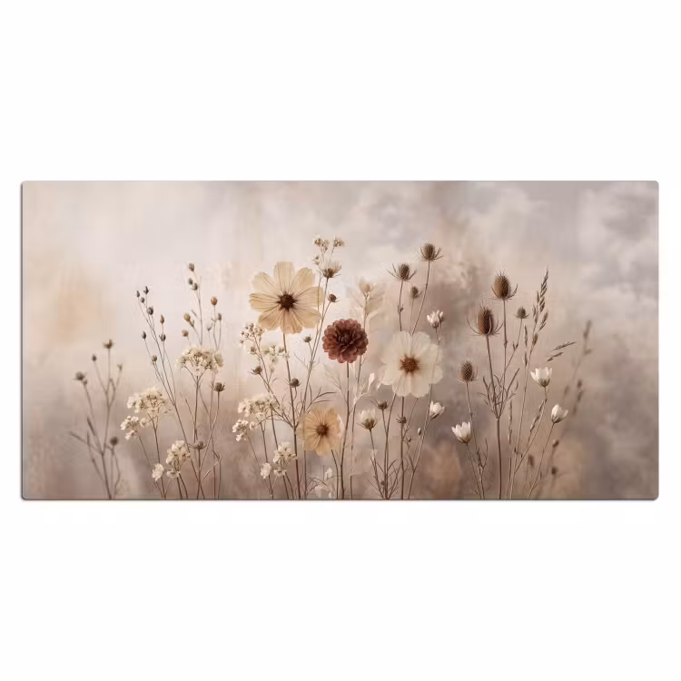 Wilde bloemen - Botanisch - Vintage - Natuur - Rustiek Muismat XXL klein -3d_leeg