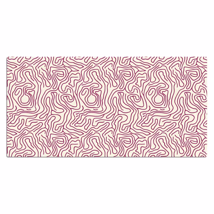Kronkelende lijn - Magenta - Crème Muismat XXL klein 681 -3d_leeg