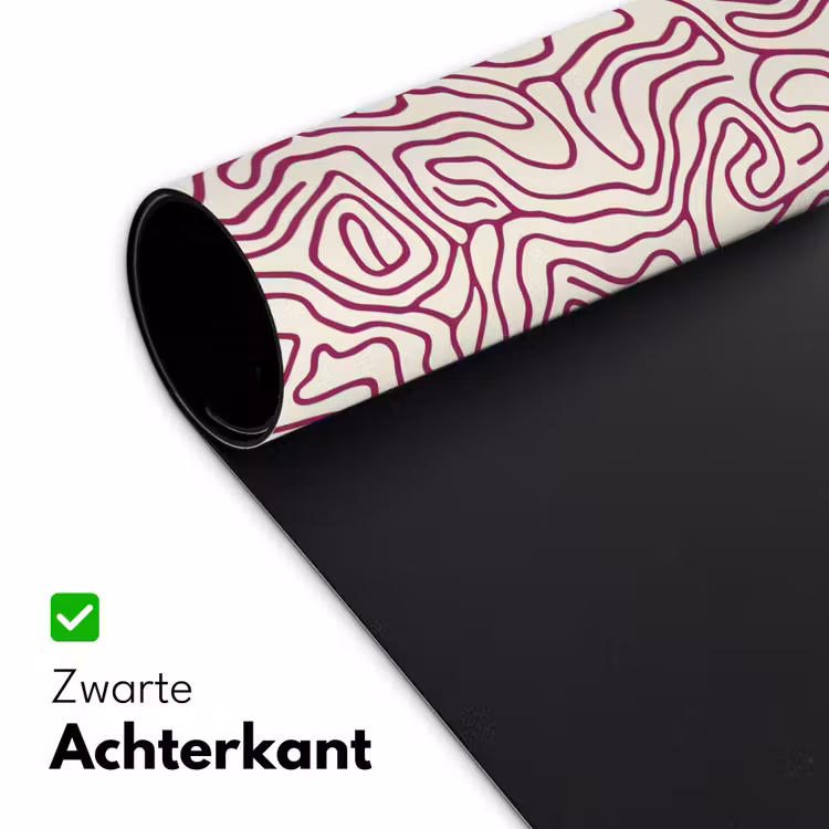 Kronkelende lijn - Magenta - Crème Muismat XXL klein 681 -sfeer2